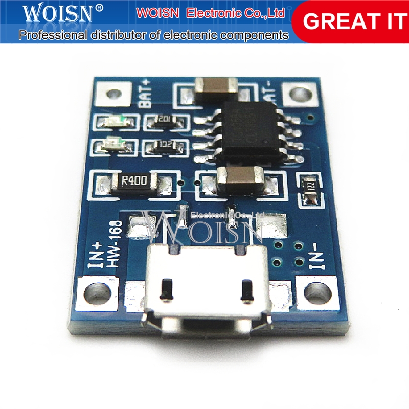 5 uds Micro USB 5V 1A 18650 TP4056 módulo de cargador de batería de litio placa de carga con protección funciones duales 1A Li-ion