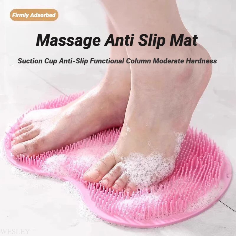 Multifunktionale Silikon-Antirutsch-Duschmatte mit Saugnapf, Peeling-Massagegerät für Fuß und Rücken, Entfernung abgestorbener Haut, Badezimmer, Badewanne