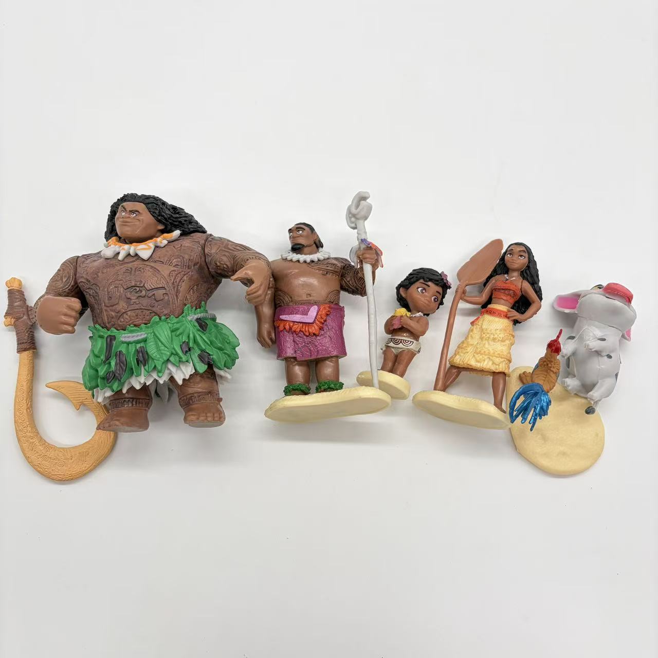 5 sztuk / zestaw 6-12 cm Moana Princess Maui Chief Tui Tala Heihei Pua Figurka akcji Brinquedo Zabawki dla dzieci Prezent noworoczny