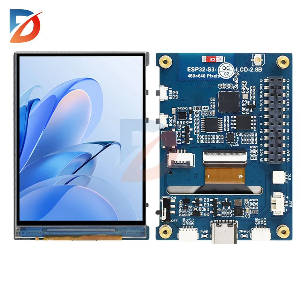 ESP32-S3-Touch-LCD-2.8B z ekranem dotykowym o rozdzielczości 480×640, wyświetlacz IPS, ekran pojemnościowy, płytka rozwojowa WIFI Bluetooth, złącze Type C