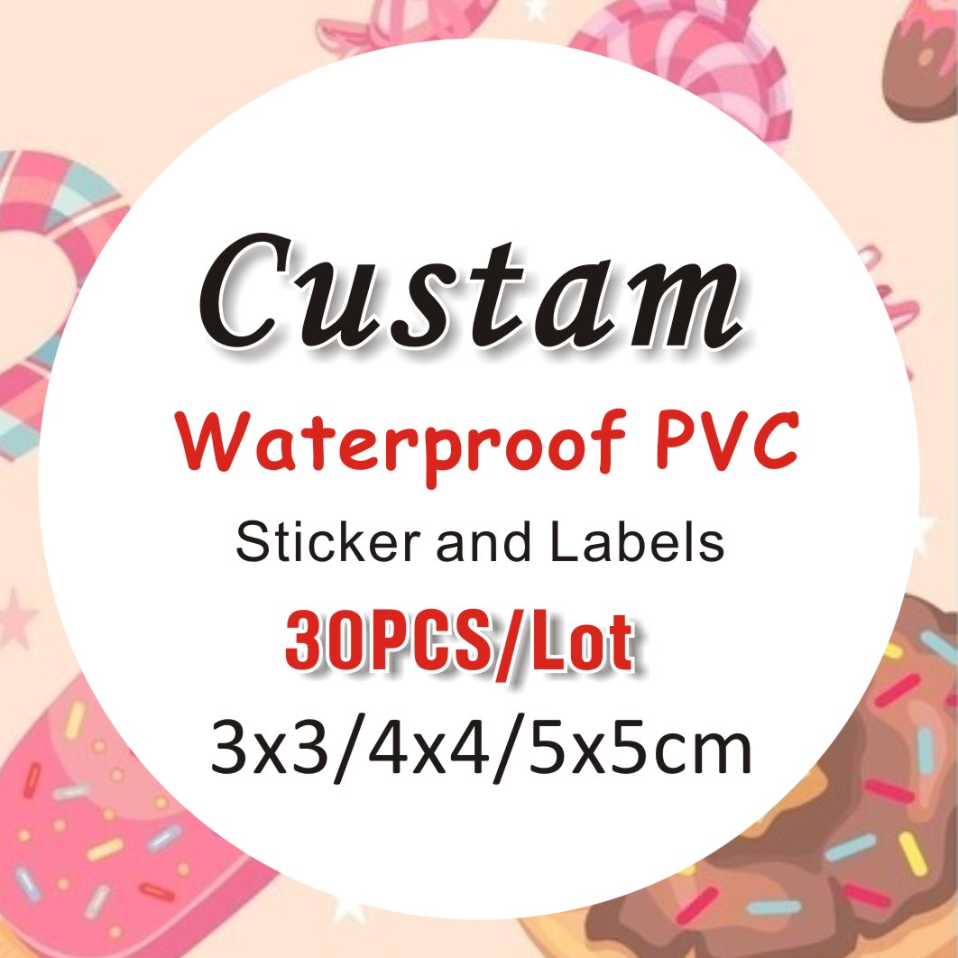 Waterproof sticker custom logo wedding birthday gift box sticker design custom size sticker