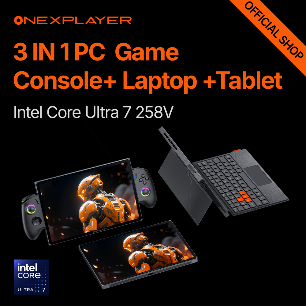 OneXPlayer X1 Air Intel Core Ultra 7 258V 3 IN 1 AI PC Laptop Tablet Handheld Game Console 10.95" Computer Win 11 Mini SSD Slot