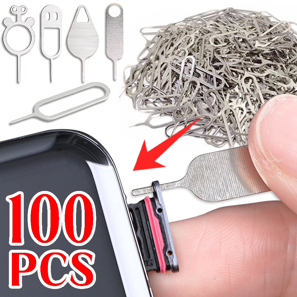 30-100pcs Universal Sim Card Tray Removal Eject Pin Tool Stainless Steel Needle Opener Ejector for IPhone/Samsung/Xiaomi/Huawei