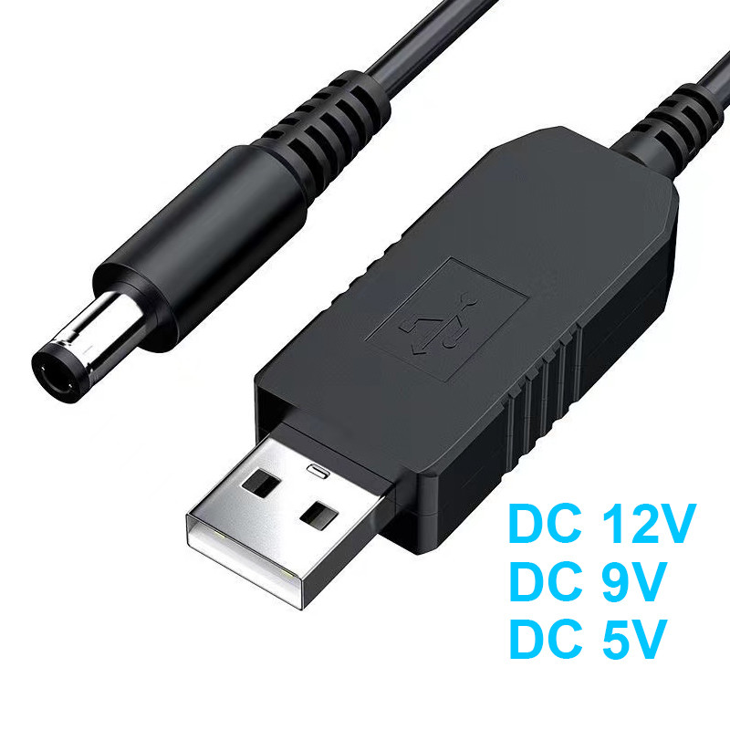 Cable de alimentación USB DC 5V a 12V 9V de 5,5x2,1mm para enrutador, adaptador de ventilador de módem WIFI, convertidor de módulo de refuerzo usb a través de Powerbank