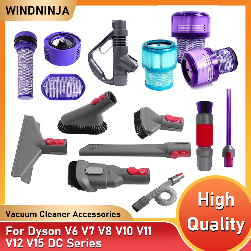 สําหรับเครื่องดูดฝุ่น Dyson อุปกรณ์เสริม HEPA Filter หัวแปรงสําหรับ Dyson V6 V7 V8 V10 V11 V12 V15 DC Series Handle แปรงลูกกลิ้ง