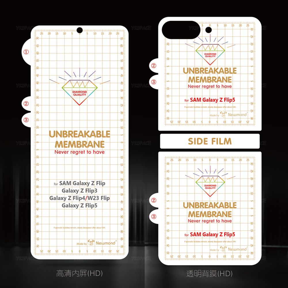 Película de hidrogel mate frontal y trasera 3 en 1 para Samsung Galaxy W23 W24 W25 Z Flip 3 4 5 6 7 FE Protector de pantalla suave antihuellas