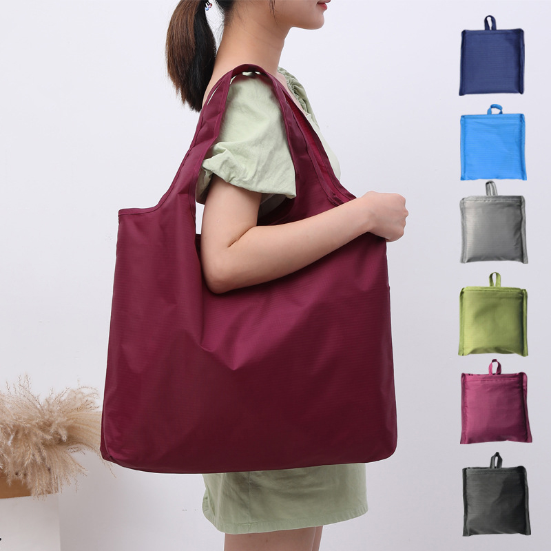 Lớn Thân Thiện Với Môi Trường Gấp Túi Sử Dụng Lại Đeo Vai Túi Xách Du Lịch Tạp Hóa Đơn Giản Màu Tạp Hóa Túi