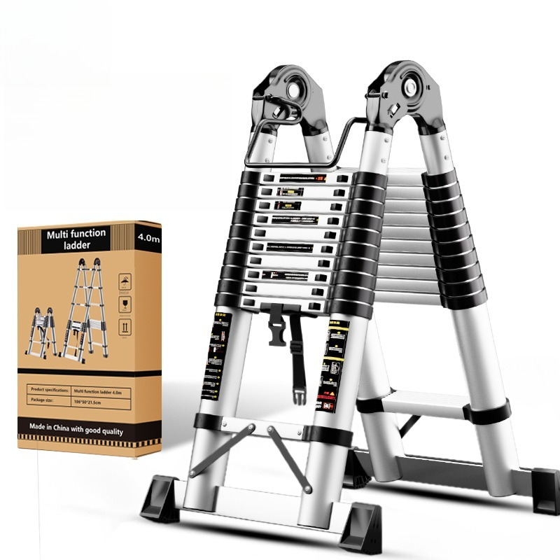 New upgraded aluminum alloy telescopic ladder, zigzag ladder, portable folding ladder, household engineering ladder, step ladder