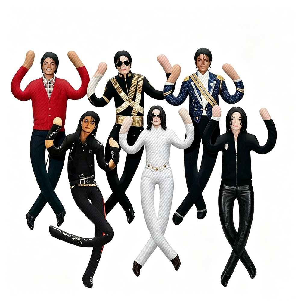 New Style Michael Jackson Cosplay Prop Doll Plush Stuffed Figure Dolls Room Decoration Abstract Joint Mobility Props Gift