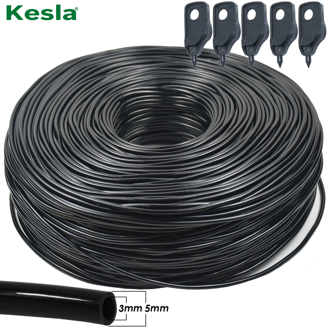 KESLA 5-100M jardín 3/5mm manguera de riego 1/8 ''tubo de PVC Micro tubo de riego por goteo aspersor con perforador para balcón invernadero