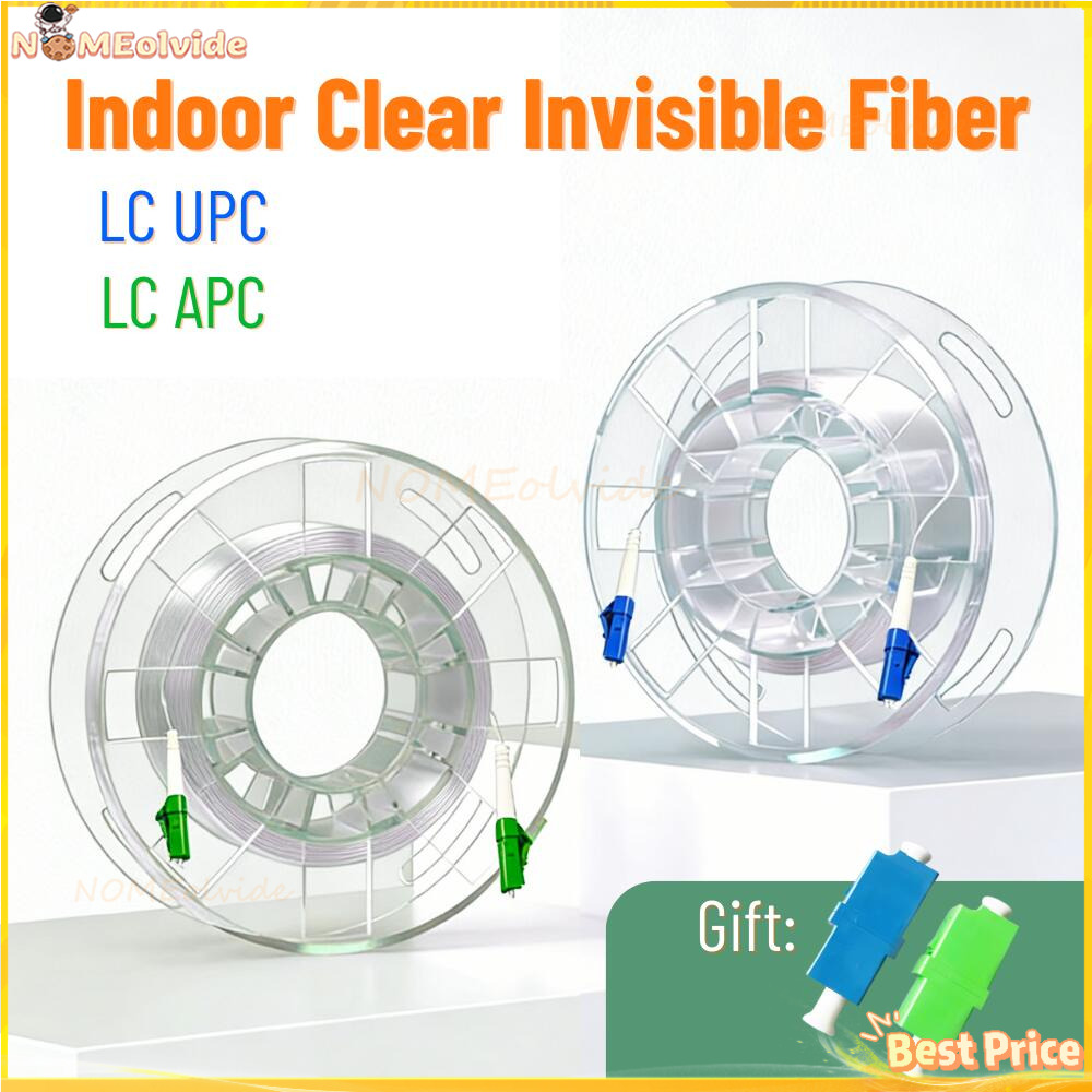 LC UPC APC Indoor Transparent Fiber Optic Cable G657A2 Invisible Singlemode Single Core Jumper