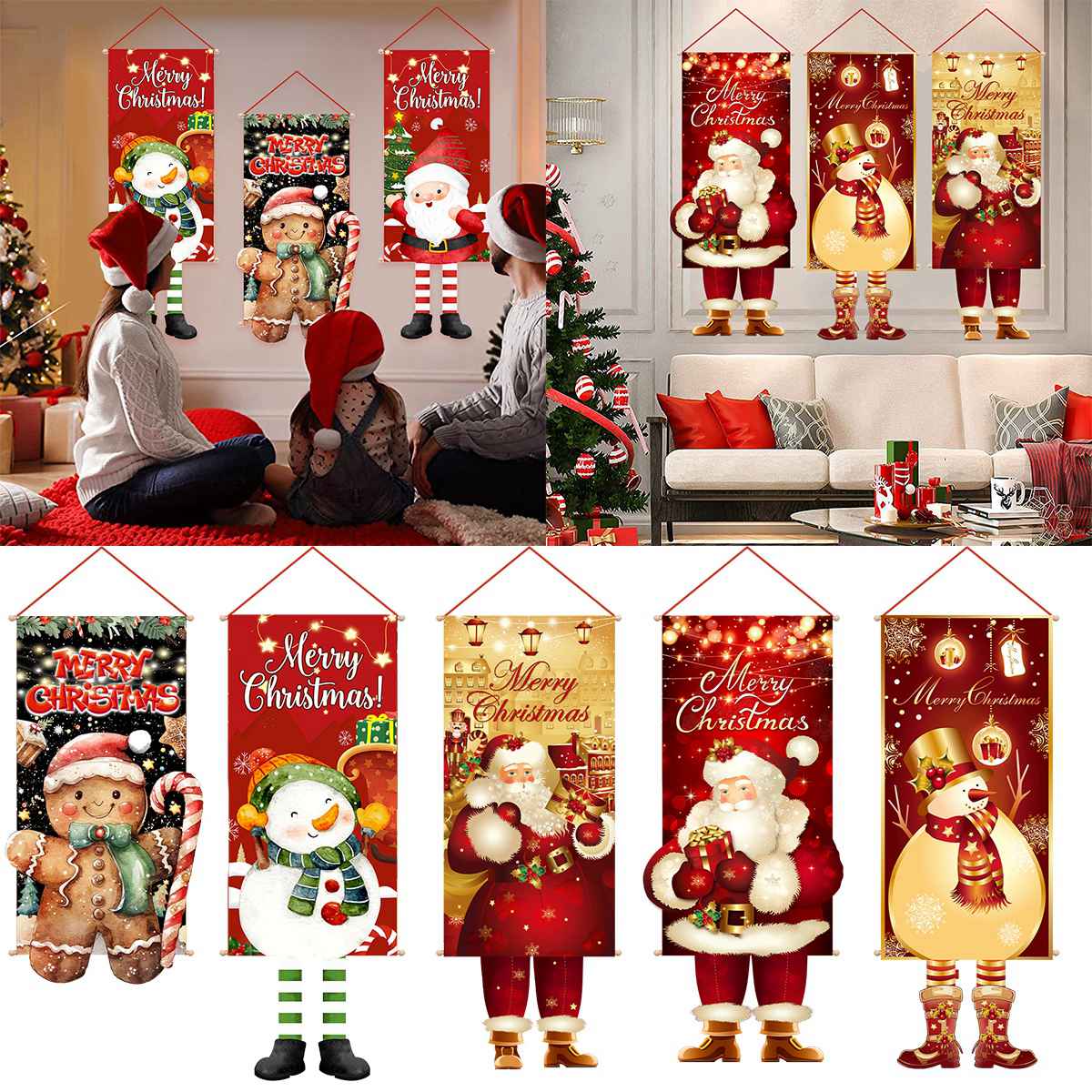 Weihnachtsmann-Hängeflagge, frohe Weihnachtsdekoration für Zuhause, 2023, Weihnachtsgeschenke, Weihnachtsschmuck, Navidad, Natal, Neujahr 2024