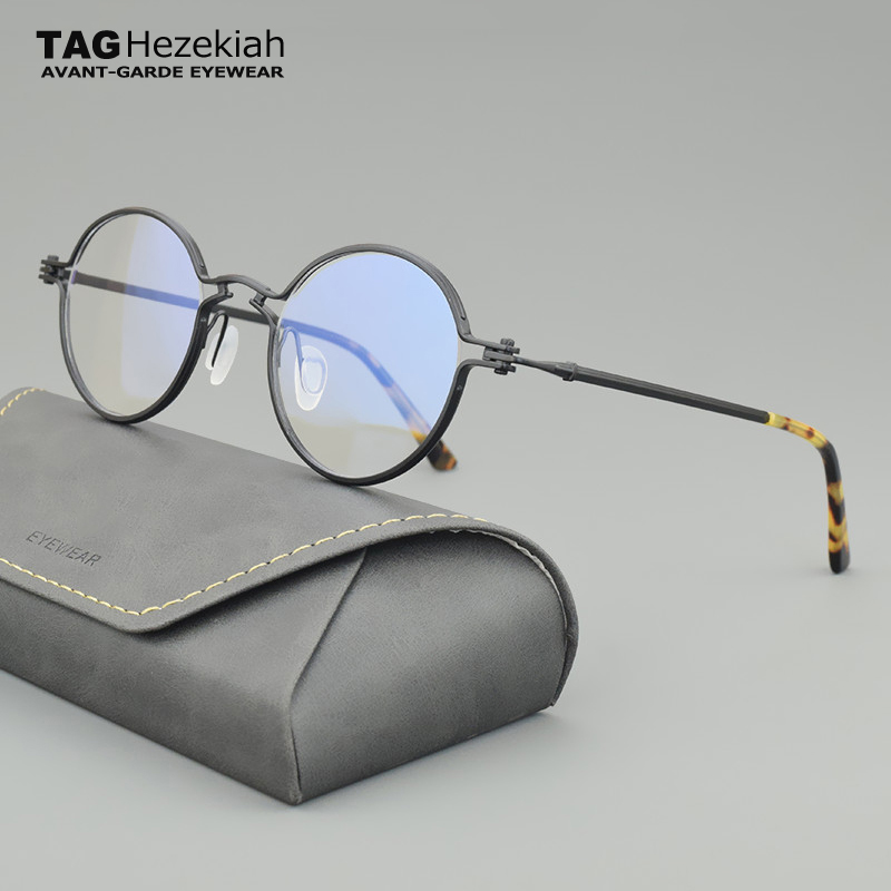 Gafas Retro 100% de titanio, montura redonda de alta calidad, diseño Original ultraligero, gafas graduadas clásicas, gafas de lectura Unisex