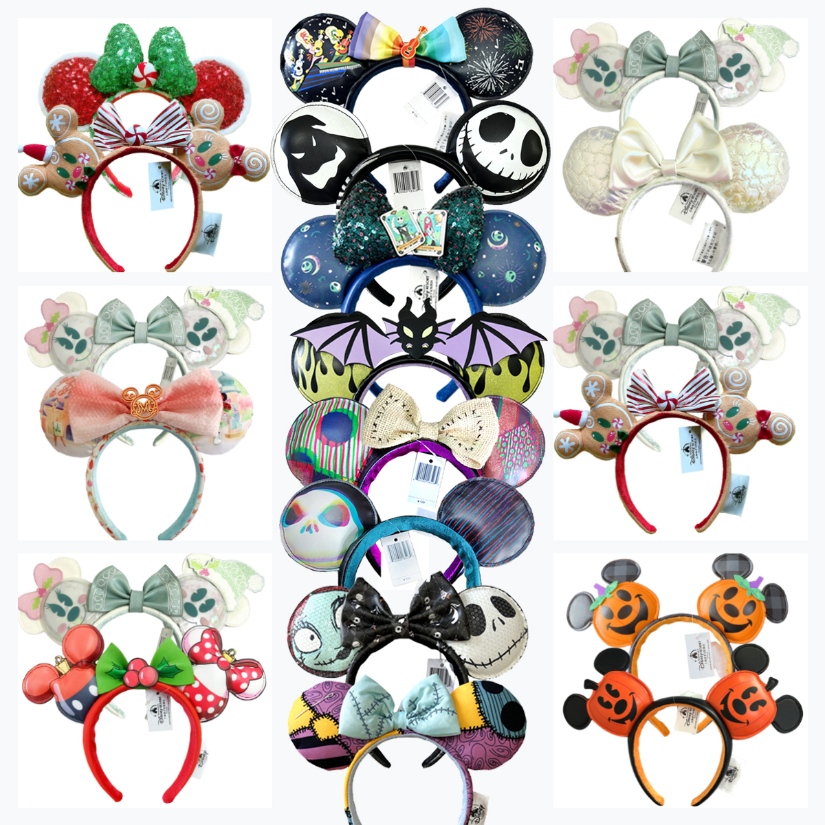 2 uds Disney pan de jengibre Mickey Minnie diadema adultos/niños Disneyland PU cuero arco oreja mujeres regalos de navidad