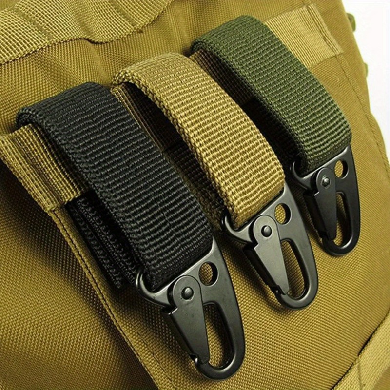 Mousqueton tactique d'extérieur, 3 pièces, porte-clés EDC, sangle en Nylon, porte-clés, sac à dos de Camping, crochet de ceinture, boucle suspendue, Clip Muilter
