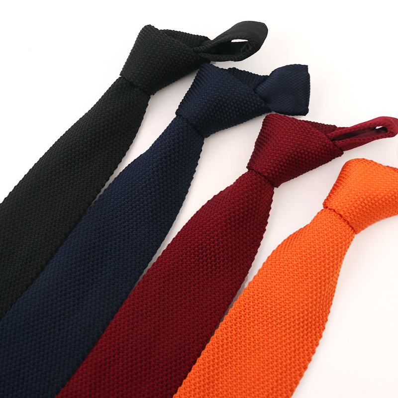 Gravatas de malha de cor sólida para homens moda fina gravatas simples preto vermelho gravata de malha masculino feminino pescoço de malha cravatas