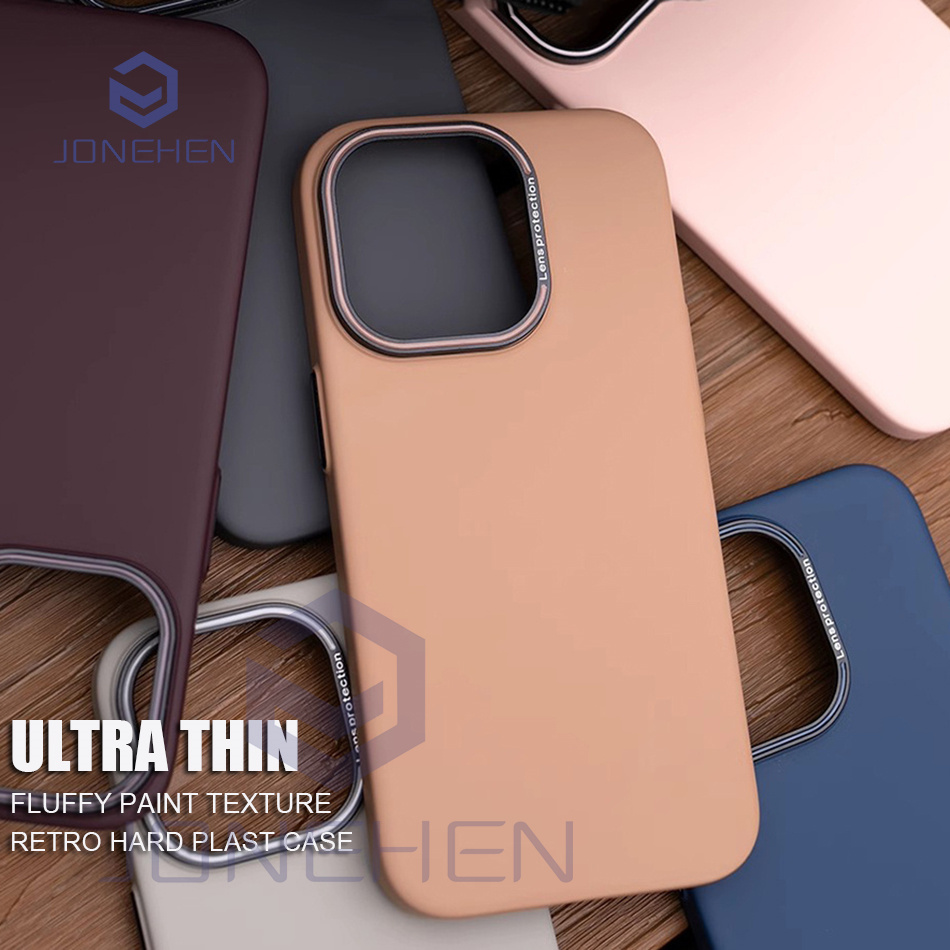 Ультратонкий матовый жесткий чехол в стиле ретро для iPhone Air 15 14 Plus 13 12 16 17 Pro Max противоударный тонкий шелковистый однотонный чехол для ПК