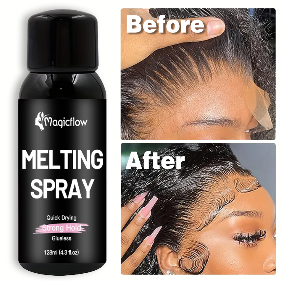 128ml/4.3fl.oz Natural Hold Lace Melting Spray - Strong Glueless Bonding Spray for Wigs | Quick-Drying Hair Adhesive