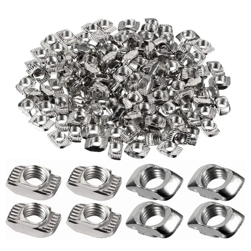 50 unids/lote M3 M4 M5 para 20 ranura de la serie tuerca en T deslizante martillo tuerca fija conector 2020 perfil de extrusión de aluminio UE