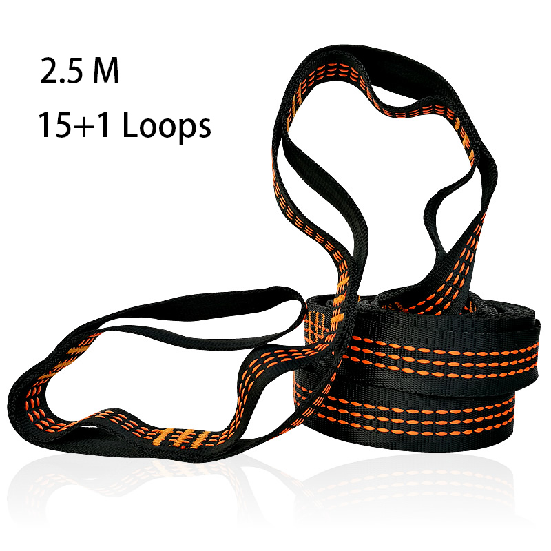 2,5M 2 stuks hangmatriemen 15+1 lussen 12KN aluminium gesp polyester hangmatband