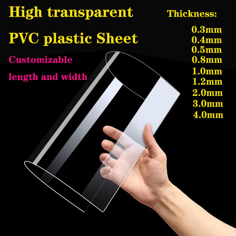 透明なPVCプレート,透明な装飾的なプラスチックシート,DIYモデル処理アクセサリー,厚さ0.3-4mm,100x200x400mm