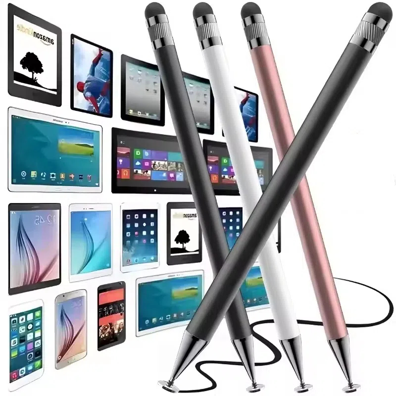 Lápiz óptico 2 en 1, punta de disco de alta sensibilidad, punta de goma, lápiz táctil adecuado para Apple iPhone iPad Android Samsung Tablet Phone