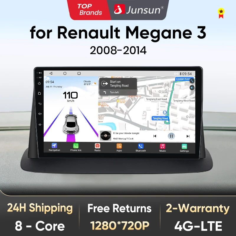 Junsun Android13 Qualcomm 8 Core Draadloze Carplay Voor Android Auto Radio Fo Renault Megane 3 Fluence Samsung Sm3 2008 - 2014