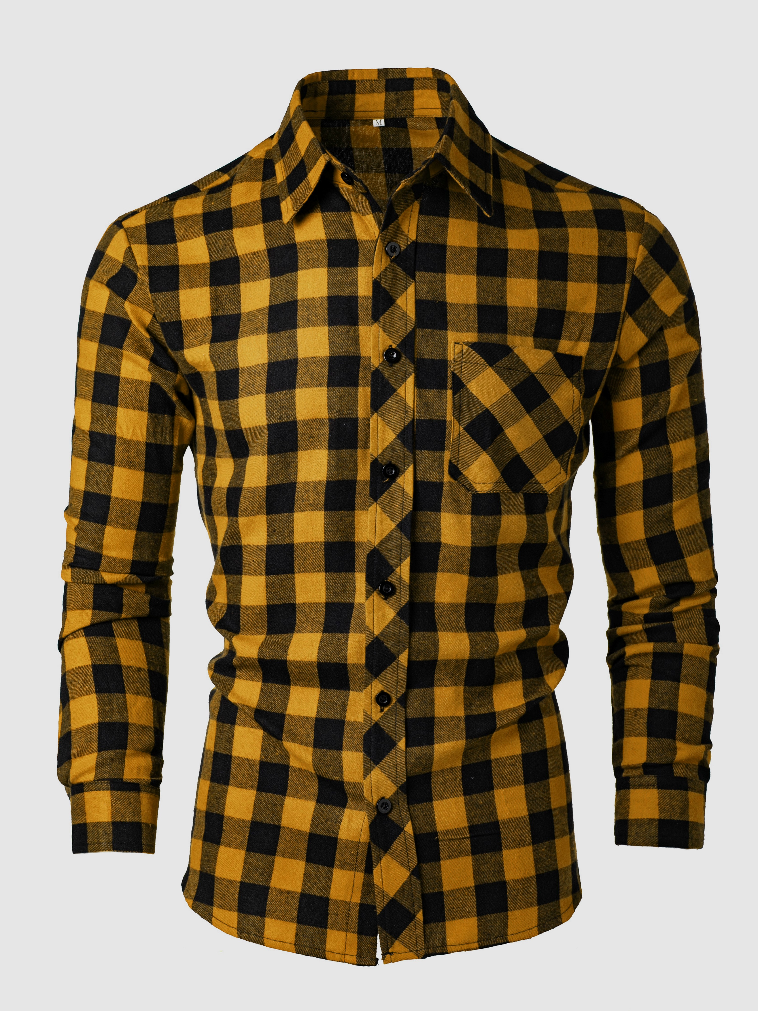 Chemise à carreaux décontractée à manches longues pour hommes, chemise boutonnée à revers de printemps et d'automne