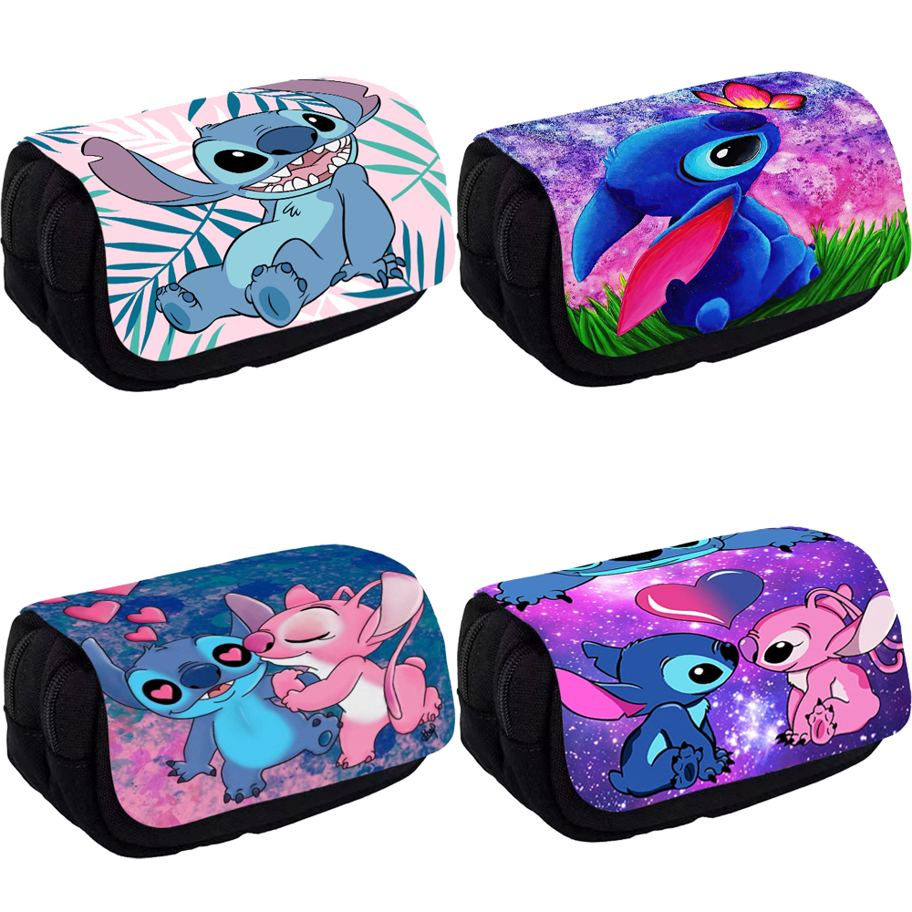 Сумки-карандаши Disney Stitch, все стили, детская сумка-карандаш с крючком, все виды нейлонового пенала, детские школьные принадлежности, набор канцелярских принадлежностей