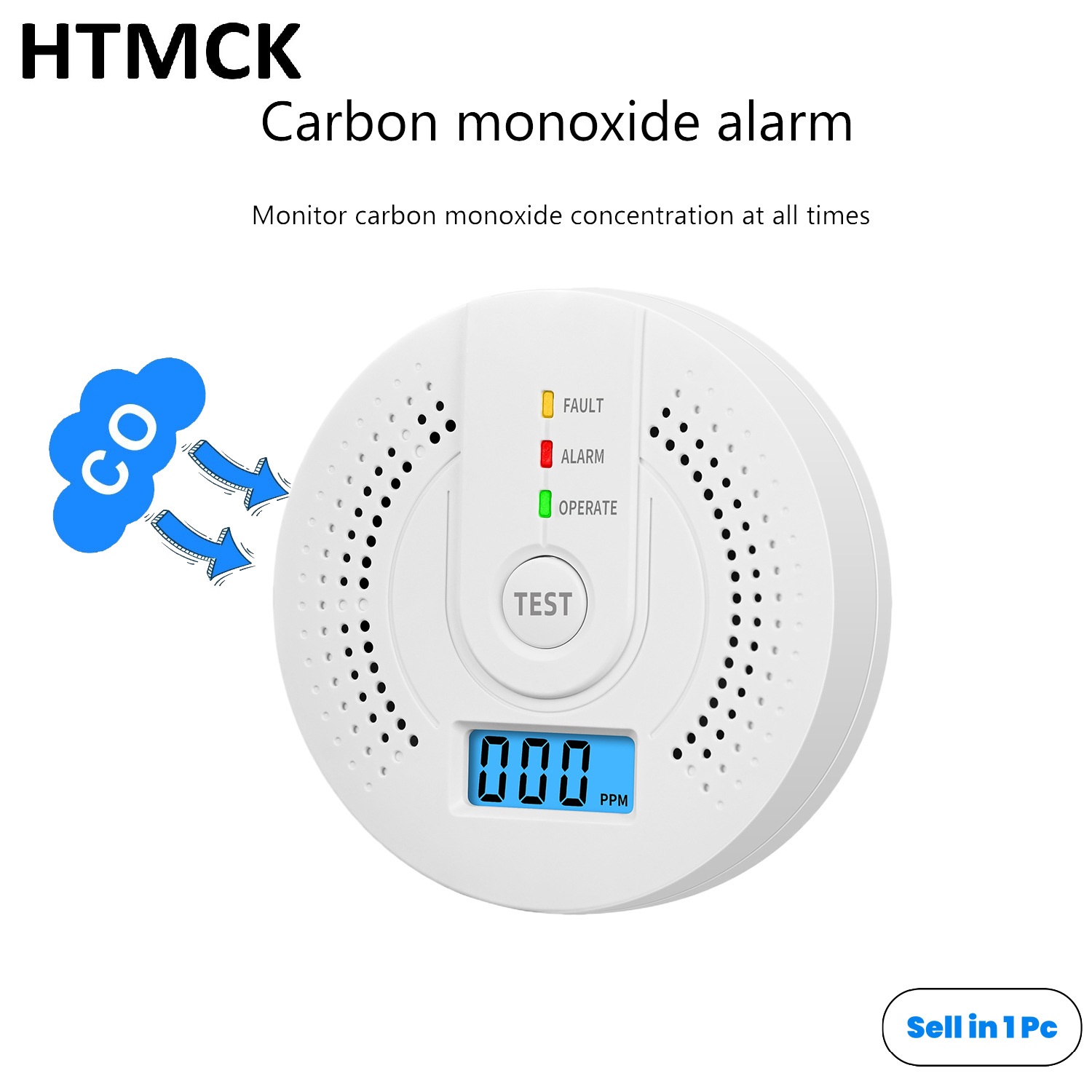 Standalone CO Gas Detector LCD Display Carbon Monoxide Warning Sensor Household Safety Device Conform To UL2034 Standard