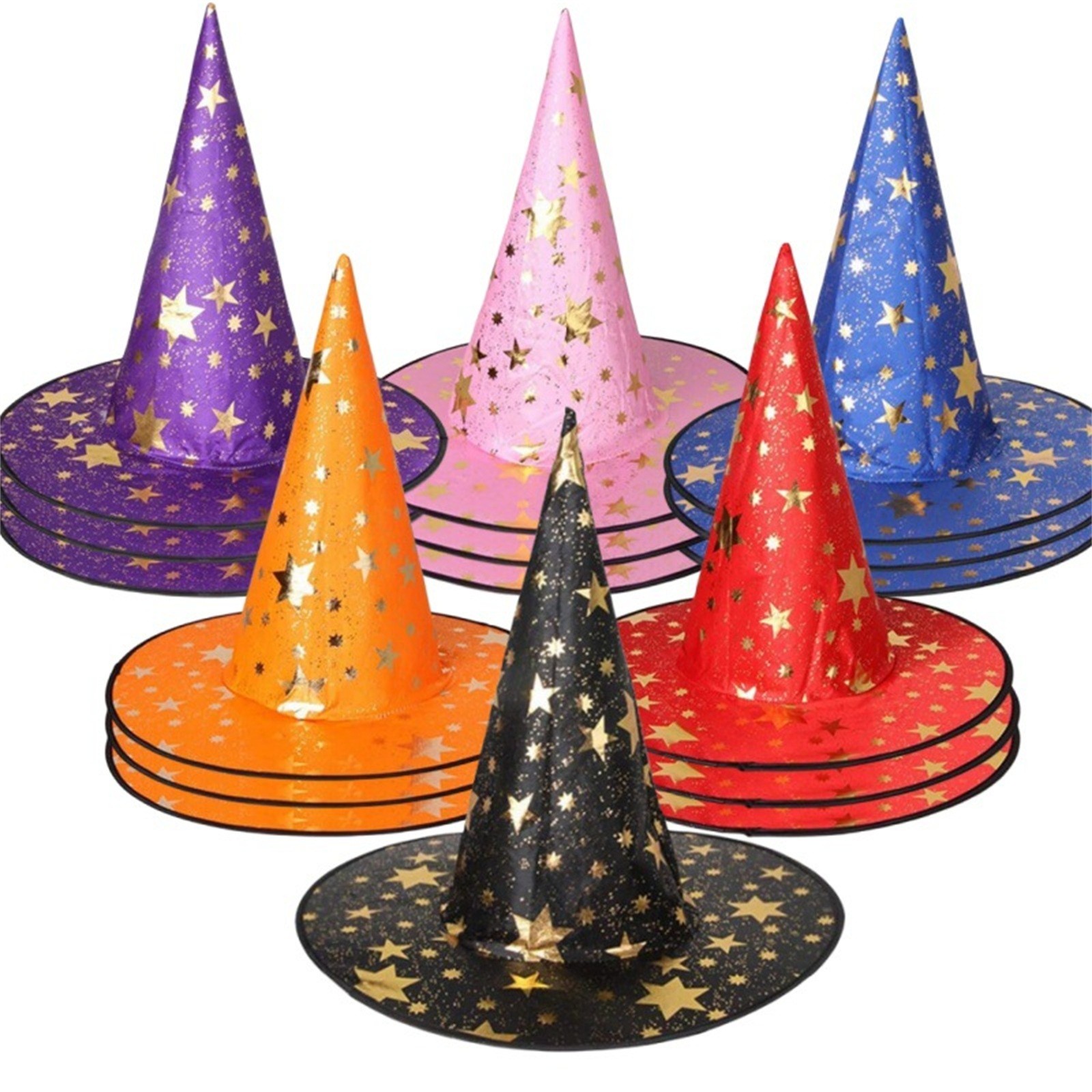 Sombrero de Halloween para niños y adultos, sombrero de bruja para fiesta de Halloween, disfraz de mago bronceador, pentagrama