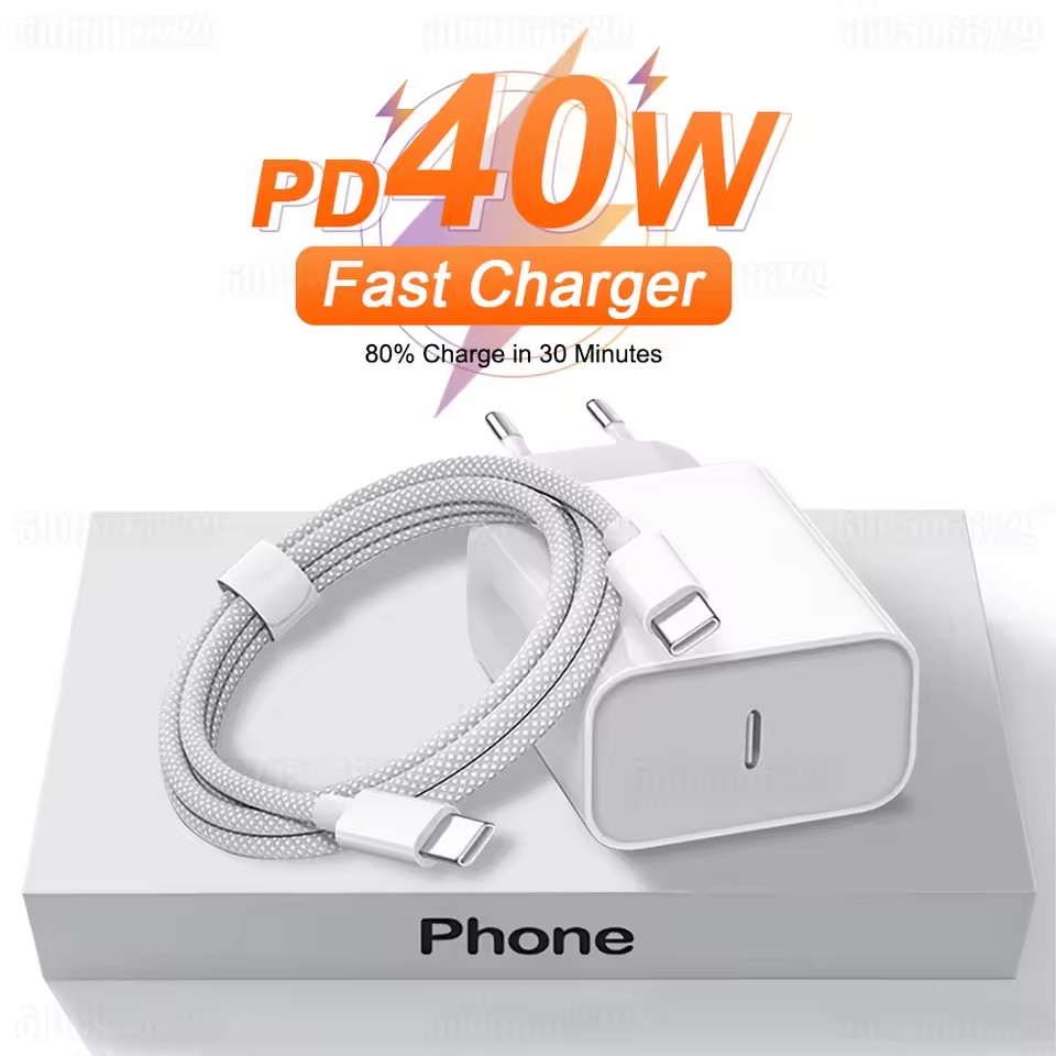 PD 40W充電器 USB C急速充電ケーブル iPhone 17 16 15 Pro Max Air Mini対応 Type Cデータライン クイックフォン充電器 電源アダプター