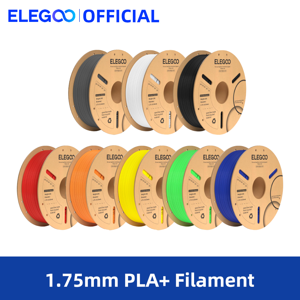 Филамент ELEGOO PLA+ 1.75 мм, 3D PLA для 3D-принтеров, совместимый с большинством FDM-принтеров (1 кг/катушка, 2.2 фунта)