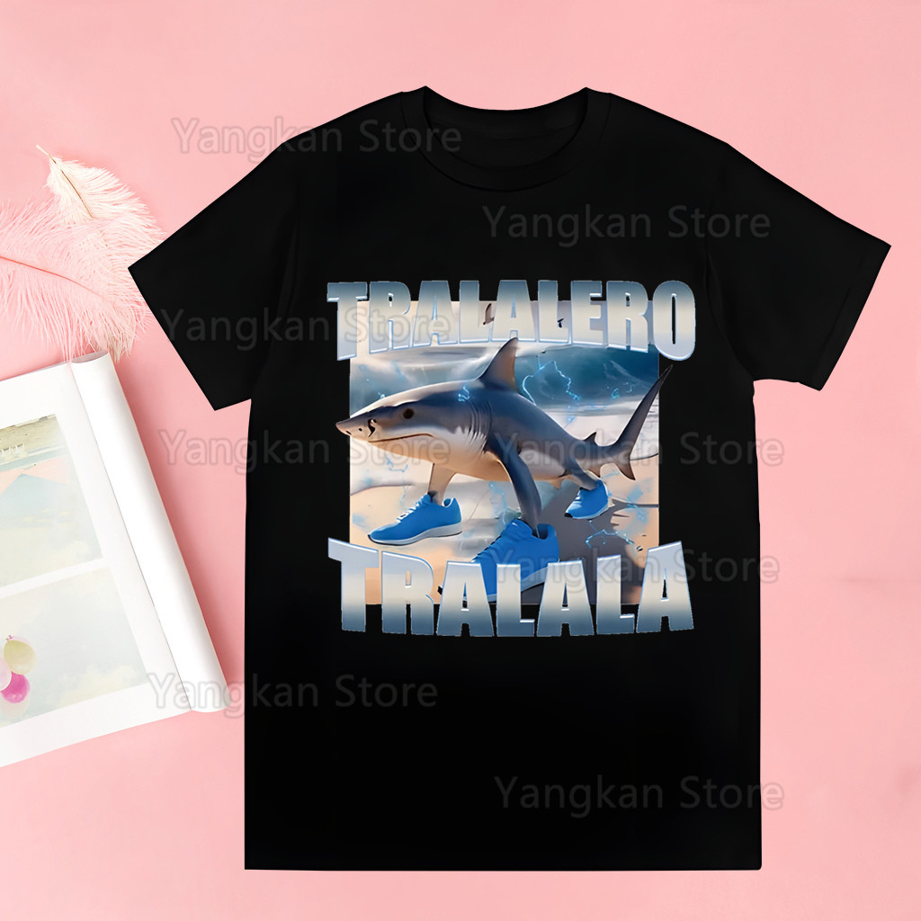 Italian Brainrot Tralalero Tops Women's T-shirt Tralala Tung Tung Tung Bombardiro Crocodilo T-shirt Summer