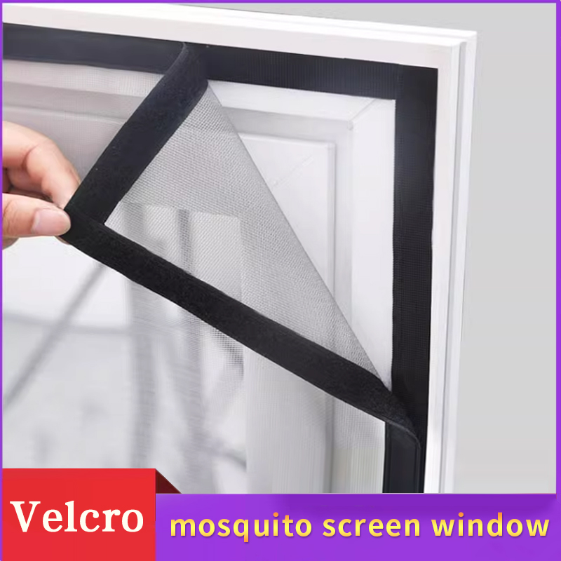 Redes mosquiteiras autoadesivas e reutilizáveis para janelas, telas anti-mosquito para portas e janelas, tule, malha lavável de verão