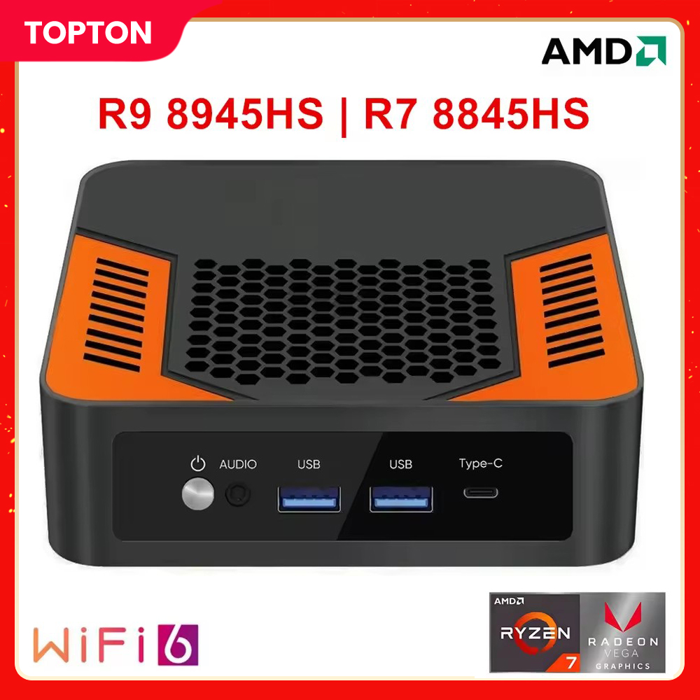 Nieuwe Solid Pocket Mini PC TOPC AMD Ryzen 9 8945HS R7 8845HS USB4.0 Dual LAN 2xDDR5 PCIe4.0 Windows 11 Gaming Mini Computer WiFi6E