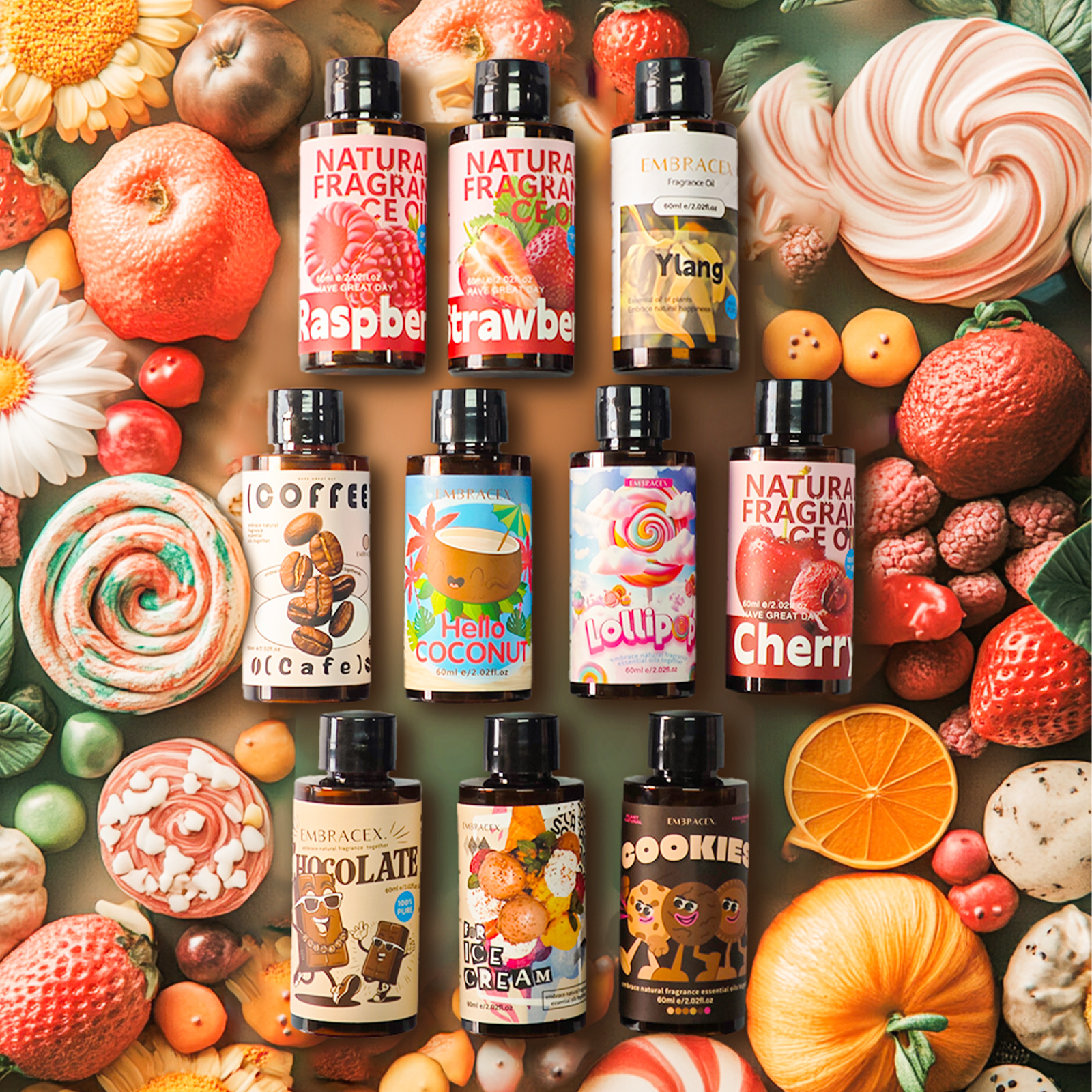 11 สไตล์ 60ml น้ํามันหอมระเหยส่ง Dropper Parfum น้ํามันนวดน้ําหอมสําหรับ Diffusers、การทําเทียน、น้ํามันหอมระเหยรถยนต์