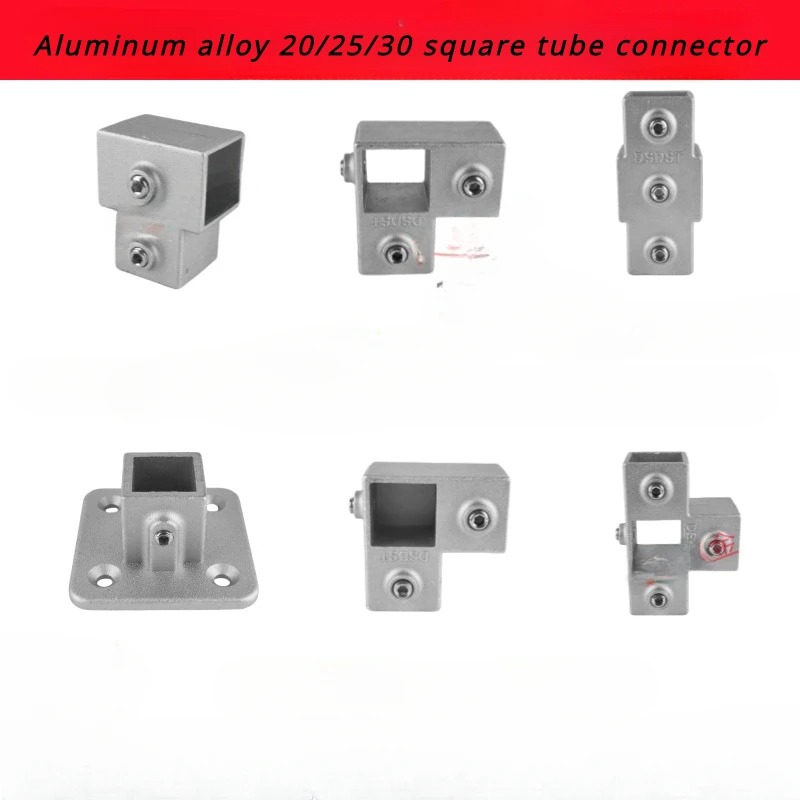 20/25/30mm Vierkant rohr verbinder aus Aluminium legierung verzinkte Eisen rohr verschraubungen DIY löt freie Leitplanke, T-Stück, Basis