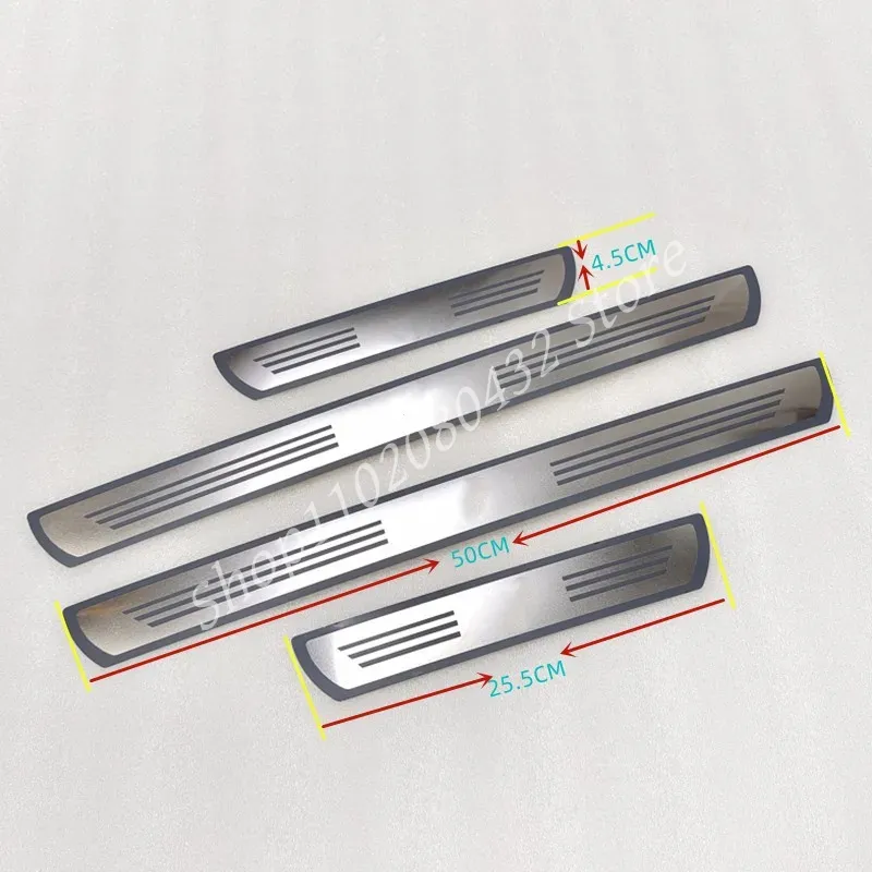Chromium stainless steel Car Door Sill Anti-Dirty Stickers Cover Decoration Exterior Anti-Kick Pedal Trim Accessories Parts