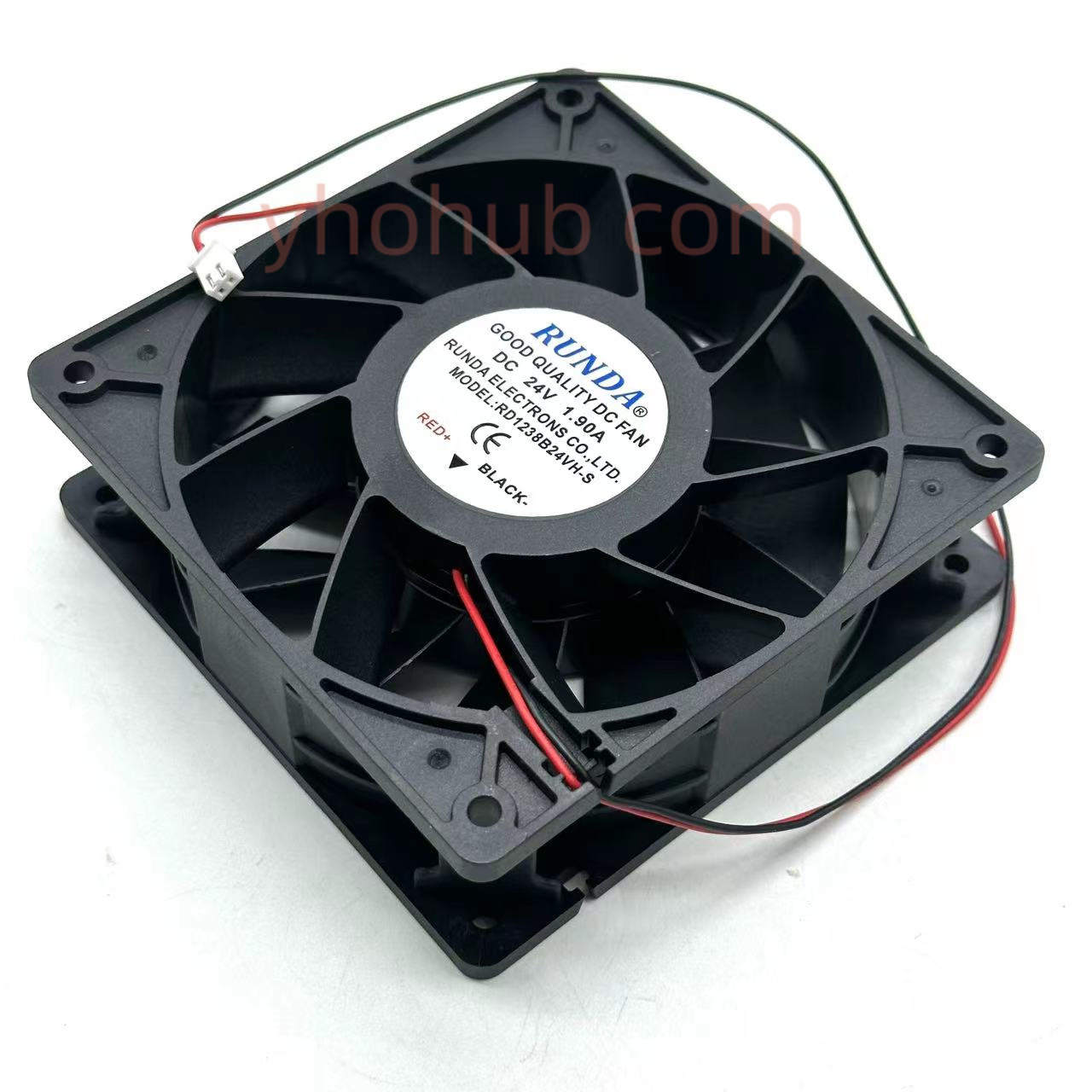 RUNDA RD1238B24VH-S DC 24V 1.90A 120x120x38mm 2 fils Serveur Ventilateur de refroidissement