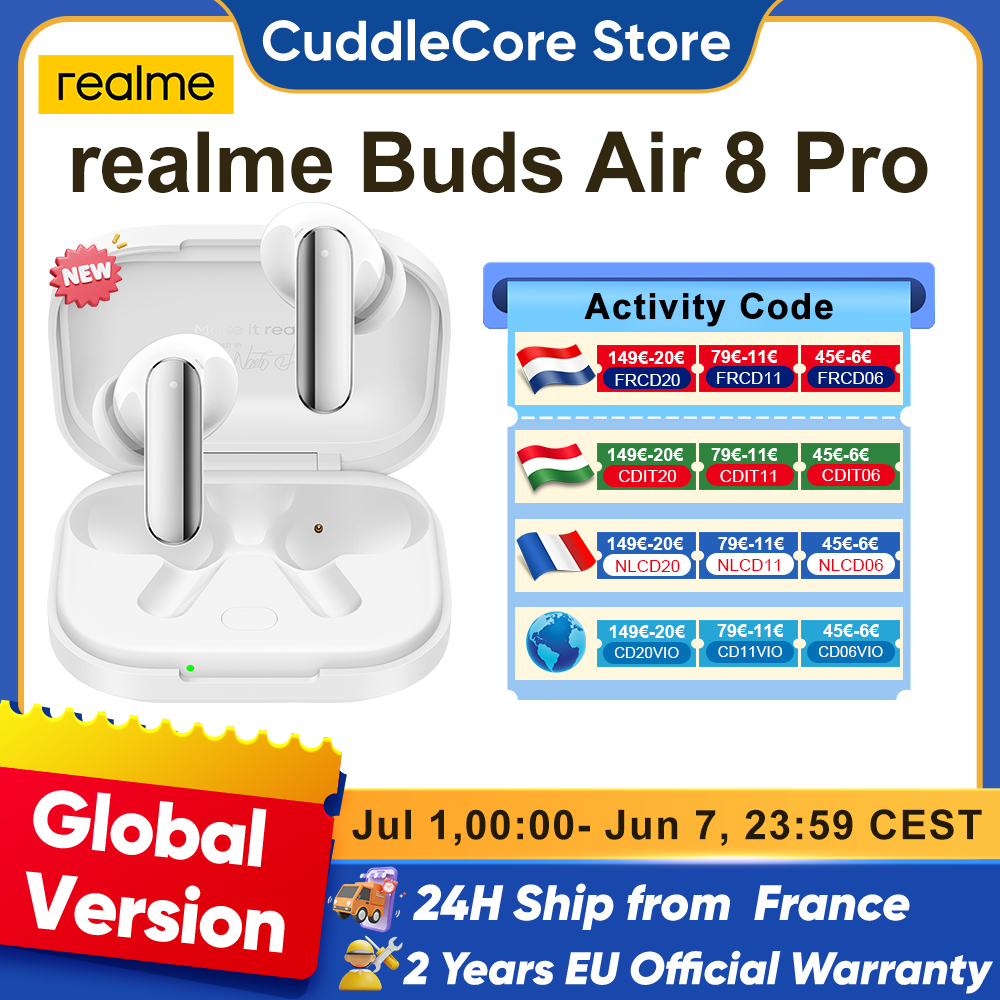 realme Buds Air 8 Pro Bluetooth-Kopfhörer Kabellose Ohrhörer 2026 Neueste Version für 5G-Smartphones realme 16 Pro Plus relame GT 8 Pro Europaversion