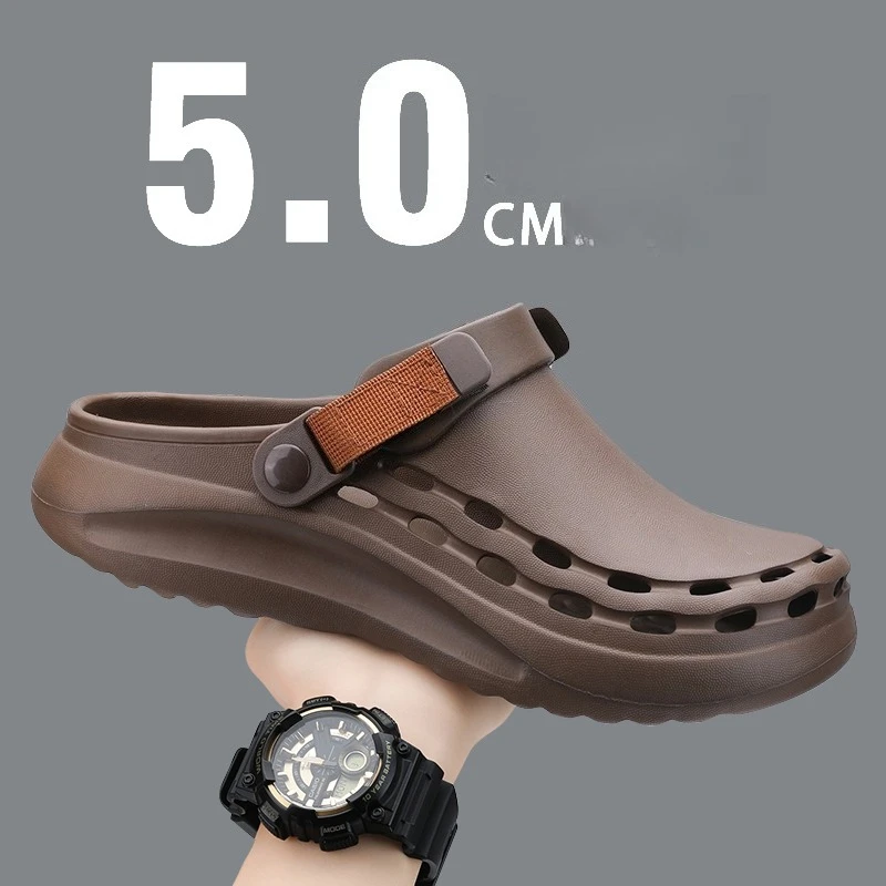 Sandálias masculinas de cor sólida de eva de secagem rápida moda na moda leve ao ar livre itens essenciais de viagem sapatos de praia chinelos masculinos casuais