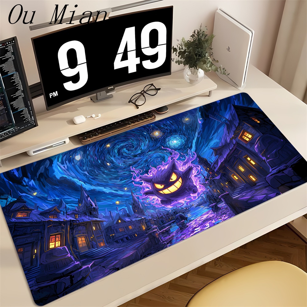 Tapis de souris violet japonais Anime PC Cool p-pokemon Gamer armoire clavier tapis XXL g-gengar tapis de bureau étendu ordinateur portable Kawaii tapis de souris