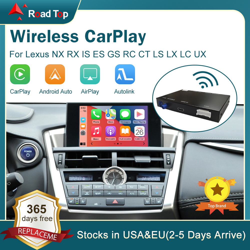 Беспроводной CarPlay для Lexus NX RX IS ES GS RC CT LS LX LC UX 2014-2019, с функциями Android Mirror Link AirPlay