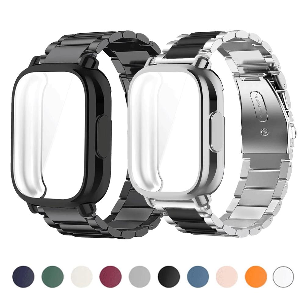 Correa de Metal de lujo + funda blanda de TPU para Redmi Watch 5 funda suave activa de TPU para Xiaomi Redmi Watch 5 Lite correa de reloj de acero inoxidable