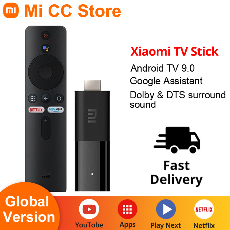 Xiaomi Mi TV Stick Global Version 1080P Android TV 9.0 HDR 1GB RAM 8GB ROMแบบพกพามินิทีวีDongle Wifi Google Assistant