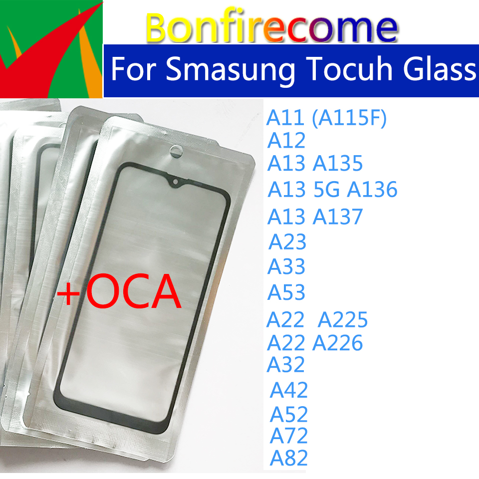 Verre avant d'écran tactile pour Samsung Galaxy, réparation de verre LCD, A23, A33, A53, A73, A32, A52, A72, A82, A11, A12, A22, A13, 4G, 5G, 10 pièces par lot