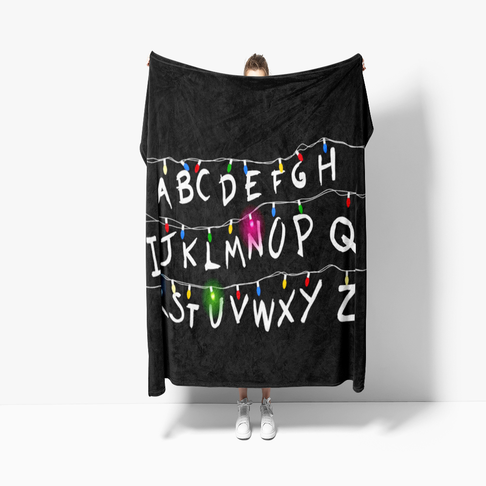 SSStranger Things фланелевое одеяло с алфавитом, одеяло для сна для домашнего офиса, путешествий, кемпинга, одеяло для пикника, мягкий декор