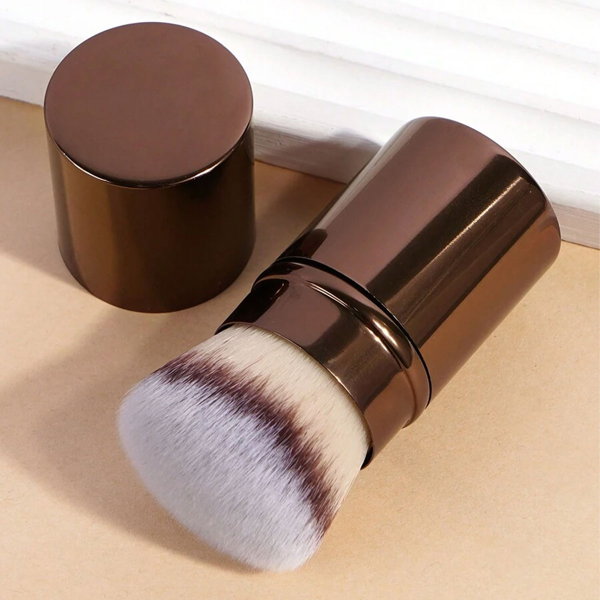1pc professionele gezicht intrekbare make-upborstel, blushborstel foundationborstel losse poederborstel synthetisch haar ultrazachte doundat