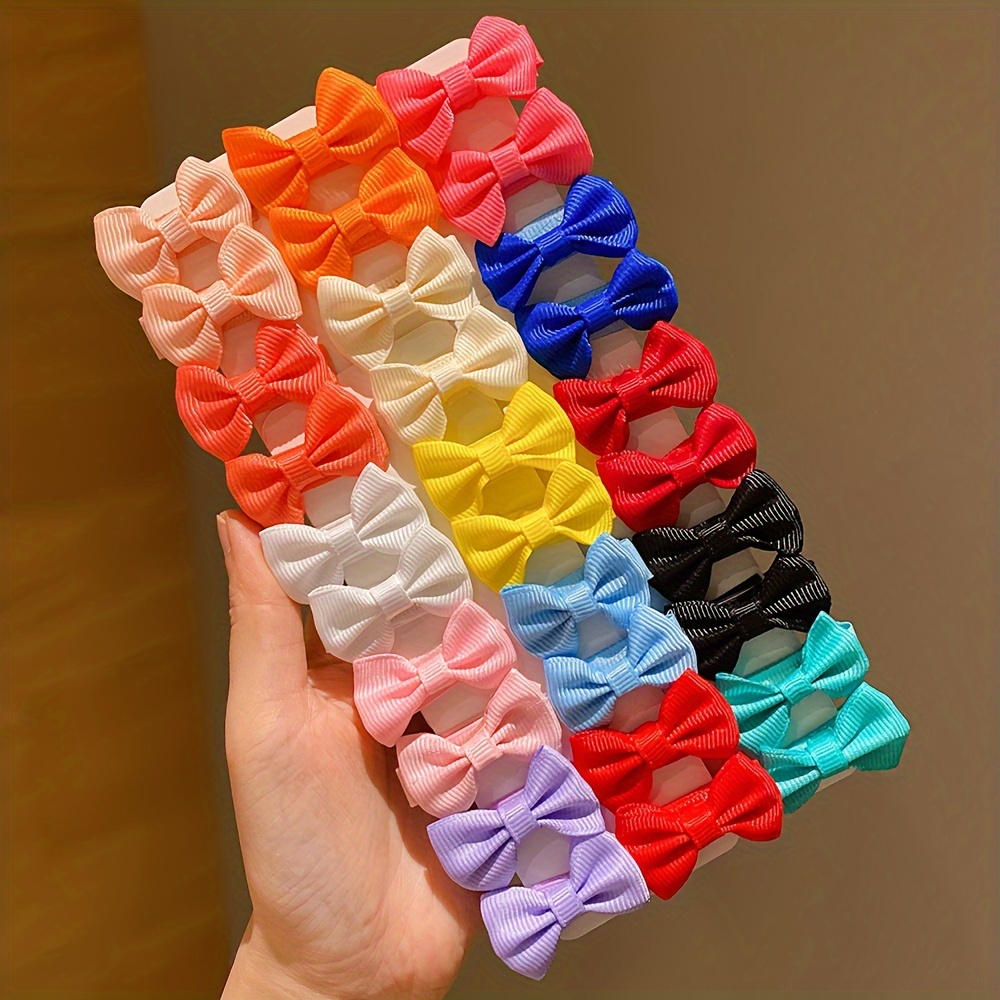 30/90 unidades de grampos de cabelo fofos de tecido cor dopamina para meninas acessórios de cabelo com laço fofo